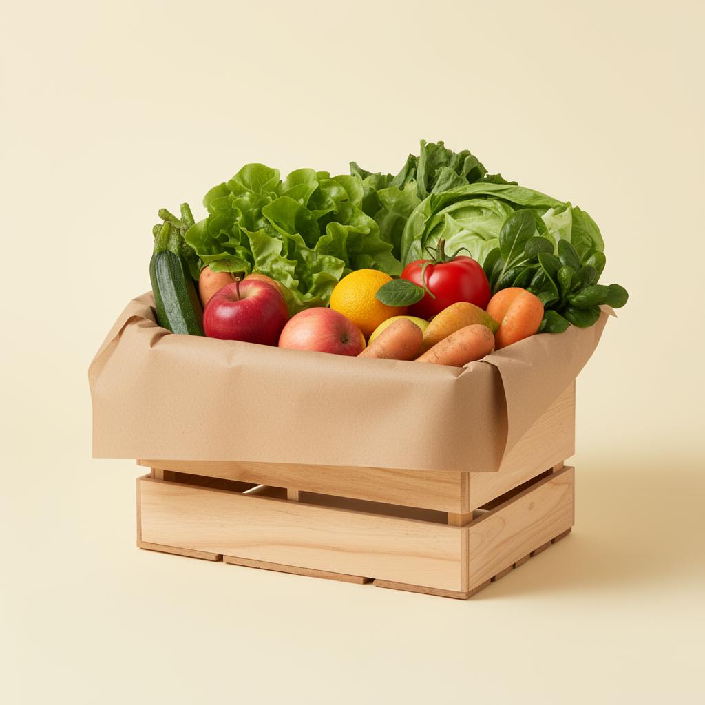 Caixa NutriFrescor com hortifruti selecionado